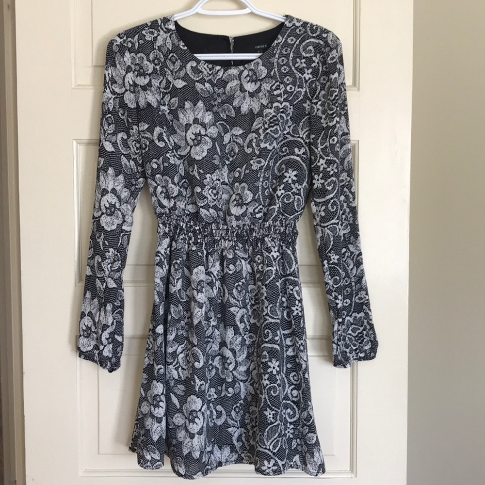 Black and white lace dress